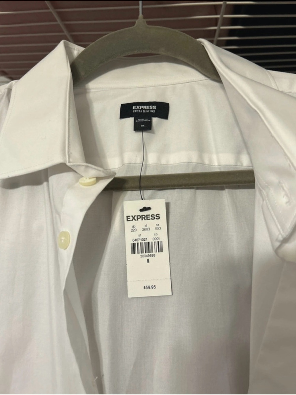 Express Men’s White Dress Shirt - Classic Point Collar